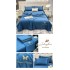 Set Lenjerie de Pat Dublu cu Pilotă de Vară, Satin Premium, 4 Piese, Albastru Inchis, LPV-018