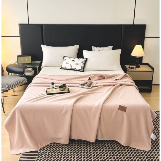 Pătură Fleece 200x230 cm Roz Pudrat – Pătură Pufoasă și Călduroasă pentru Pat Dublu, PCS-002 Paturi Cocolino Slim