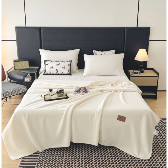 Pătură Fleece 200x230 cm Crem – Pătură Pufoasă și Călduroasă pentru Pat Dublu, PCS-003 Paturi Cocolino Slim
