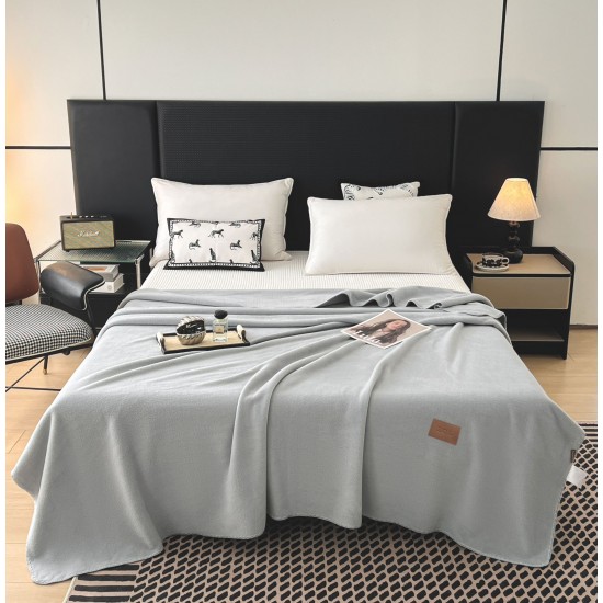 Pătură Fleece 200x230 cm Gri Perlat – Pătură Pufoasă și Călduroasă pentru Pat Dublu, PCS-005 Paturi Cocolino Slim