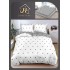 Lenjerie de Pat Dublu Bumbac Satinat Superior 4 Piese cu Cearșaf cu Elastic – Model Inimioare Albe & Negru, LLE-021