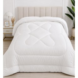 Pilotă Pat Dublu 200x240 cm din Microfibră Albă – Umplutură din Fibră Siliconică, Confort Premium, PPL-021
