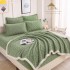 Set 6 Piese, Pătură cu Blăniță, Cearșaf cu Elastic și 4 Fețe de Pernă, Verde Salvie, SPH-006