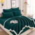 Set 6 Piese Pătură Cocolino cu Blăniță, Cearșaf cu Elastic și 4 Fețe de Pernă – Verde Smarald, SPH-010