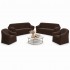 Set 4 Huse Creponate fara Volane, Pentru Canapea 3 Locuri, Canapea 2 locuri si 2 Fotolii, Maro inchis, HCC-006