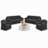 Set 4 huse creponate fara volane, pentru canapea 3 locuri, canapea 2 locuri si 2 fotolii, gri inchis, HCC-004