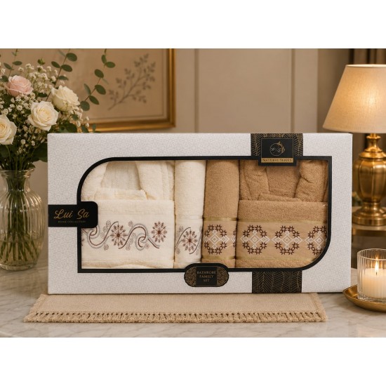 Set Cadou Baie 10 Piese pentru Cuplu – Halate de Baie și Prosoape Elegante, HBC-028 Halate de baie
