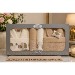 Set Cadou Baie 10 Piese pentru Cuplu – Halate de Baie și Prosoape Elegante, HBC-031
