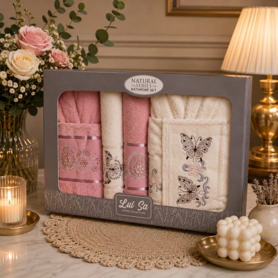 Set Cadou Baie 10 Piese pentru Cuplu – Halate de Baie și Prosoape Elegante, HBC-033 Halate de baie