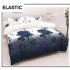 Set Lenjerie Pat Dublu Bumbac Satinat 4 Piese cu Cearșaf cu Elastic – Model Trandafiri Albaștri, LES-079