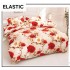 Set Lenjerie Pat Dublu Bumbac Satinat 4 Piese cu Cearșaf cu Elastic – Model Flori Roșii Elegante, LES-090