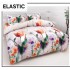 Set Lenjerie Pat Dublu Bumbac Satinat 4 Piese cu Cearșaf cu Elastic – Model Lalele și Flori de Primăvară, LES-091
