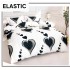 Set Lenjerie Pat Dublu Bumbac Satinat 4 Piese cu Cearșaf cu Elastic – Model Inimi Negre Elegante, LES-095