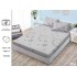 Cearșaf cu Elastic Bumbac Satinat 180x200 cm + 2 Fețe de Pernă –  Model Stele Spirală, Gri, OHT-008