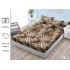 Cearșaf cu Elastic Bumbac Satinat 180x200 cm + 2 Fețe de Pernă – Model Animal Print, Maro/Bej, OHT-033