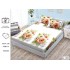 Cearșaf cu Elastic Bumbac Satinat 180x200 cm + 2 Fețe de Pernă – Model Flori Gerbera Albe și Somon, OHT-086