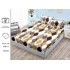 Cearșaf cu Elastic Bumbac Satinat 180x200 cm + 2 Fețe de Pernă – Model Carouri Bej cu Animal Print, OHT-042