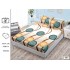 Cearșaf cu Elastic Bumbac Satinat 180x200 cm + 2 Fețe de Pernă – Model Mandala Verde și Auriu, OHT-046