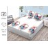 Cearșaf cu Elastic Bumbac Satinat 180x200 cm + 2 Fețe de Pernă – Model Fluturi Roz și Albastru, OHT-091