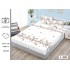 Cearșaf cu Elastic Bumbac Satinat 180x200 cm + 2 Fețe de Pernă – Model Floral Alb Elegant, OHT-106
