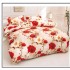 Set Pilotă Matlasată 185x230 cm + Cearșaf cu Elastic 180x200 cm + 2 Fețe de Pernă 50x70 cm – Flori Rosii, PPL-023