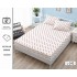Cearșaf cu Elastic Bumbac Satinat 180x200 cm + 2 Fețe de Pernă – Model Inimioare Bordo pe Fundal Alb, OHT-121