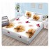 Cearșaf cu Elastic Bumbac Satinat 180x200 cm + 2 Fețe de Pernă – Model Fluturi Aurii Eleganți, OHT-125