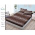 Cearșaf cu Elastic Bumbac Satinat 180x200 cm + 2 Fețe de Pernă – Model Leopard Maro, OHT-131
