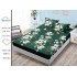 Cearșaf cu Elastic Bumbac Satinat 180x200 cm + 2 Fețe de Pernă – Model Floral Verde Smarald, OHT-132