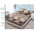 Cearșaf cu Elastic Bumbac Satinat 180x200 cm + 2 Fețe de Pernă – Model Inimi Romantice, OHT-133