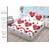 Cearșaf cu Elastic Bumbac Satinat 180x200 cm + 2 Fețe de Pernă – Model Inini Rosii, OHT-134