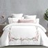 Lenjerie de Pat Dublu 4 Piese Bumbac Finet cu Cearșaf cu Elastic – Model Floral Roz Pudrat, LFB-224