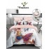 Lenjerie de Pat Dublu 4 Piese 5D cu Cearșaf cu Elastic – Model Fluturi Multicolori, LFL-117
