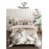 Lenjerie de Pat Dublu 4 Piese 5D cu Cearșaf cu Elastic – Unicorn Alb cu Trandafiri, LFL-126