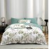 Lenjerie de Pat Dublu LUX 6 Piese din Finet cu Cearșaf cu Elastic – Model Floral Elegant, LPL-030