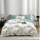 Lenjerie de Pat Dublu LUX 6 Piese din Finet cu Cearșaf cu Elastic – Model Floral Elegant, LPL-030 Lenjerii Finet premium  lux cu elastic