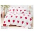 Lenjerie Fluffy Albă cu Inimi Roșii 6 Piese Pat Dublu – Moale, Călduroasă și Elegantă, LCF-003