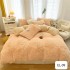 Lenjerie Fluffy Bej Piersica 6 Piese Pat Dublu – Moale, Călduroasă și Elegantă, LCF-017