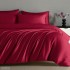 Set Lenjerie Pat Dublu Bumbac Satinat 4 Piese cu Elastic – Bordo, LFS-119