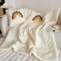 Pilotă-Pernă pentru Copii 2 în 1, 150x200 cm, Bumbac 100% – Model Curcubeu, PPL-056