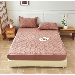 Husă / Topper Saltea 180x200 cm cu Elastic + 2 Fețe de Pernă – Bej, HTC-050