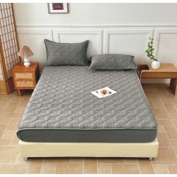 Husă / Topper Saltea 180x200 cm cu Elastic + 2 Fețe de Pernă – Gri Inchis, HTC-003