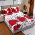 Cearșaf Cocolino cu Elastic + 2 Fețe de Pernă – Model Trandafiri Roșii pe Alb, HDC-002