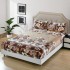 Cearșaf Cocolino cu Elastic 180x200 cm + 2 Fețe de Pernă – Model Floral, Bej-Maro, HC-035