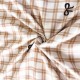Lenjerie de Pat Dublu LUX 6 Piese din Finet cu Cearșaf cu Elastic – Model Carouri Bej cu Fundițe, LPL-033 Lenjerii Finet premium  lux cu elastic