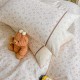 Lenjerie de Pat Premium 4 Piese, Bumbac 100%, cu Volănașe din Dantelă,Cearceaf Elastic– Crem - Roz, LBB-006 Lenjerii 100% Bumbac