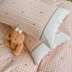 Lenjerie de Pat Premium 4 Piese, Bumbac 100%, cu Volănașe din Dantelă,Cearceaf Roz - Bej, LBB-008 Lenjerii 100% Bumbac
