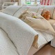 Lenjerie de Pat Premium 4 Piese, Bumbac 100%, cu Volănașe din Dantelă,Cearceaf Crem - Bej, LBB-011 Lenjerii 100% Bumbac