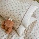 Lenjerie de Pat Premium 4 Piese, Bumbac 100%, cu Volănașe din Dantelă,Cearceaf Crem - Bej, LBB-013 Lenjerii 100% Bumbac