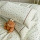 Lenjerie de Pat Premium 4 Piese, Bumbac 100%, cu Volănașe din Dantelă,Cearceaf Crem - Blue, LBB-020 Lenjerii 100% Bumbac